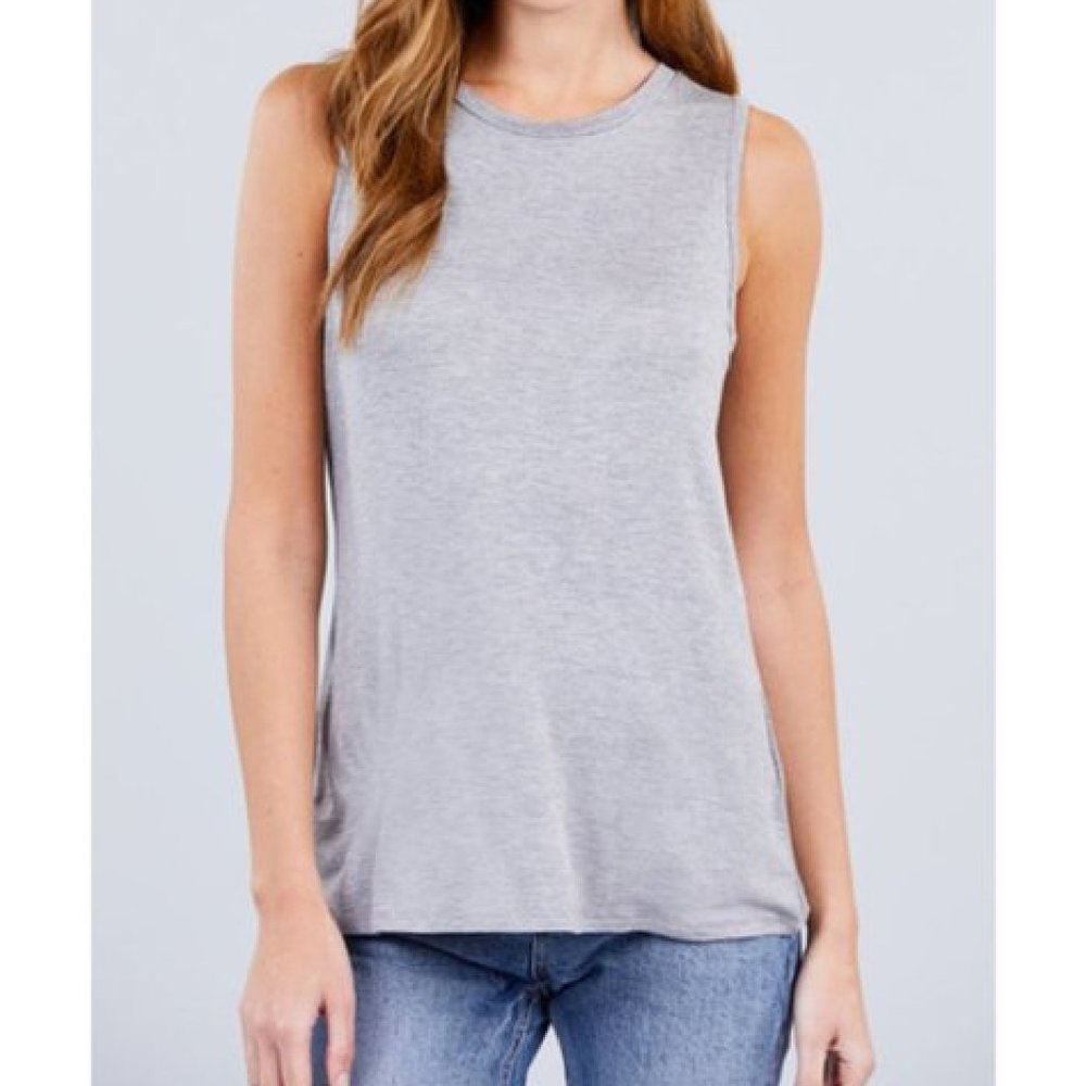 NWT- Women's Sleeveless Rayon/Span Top, Grey